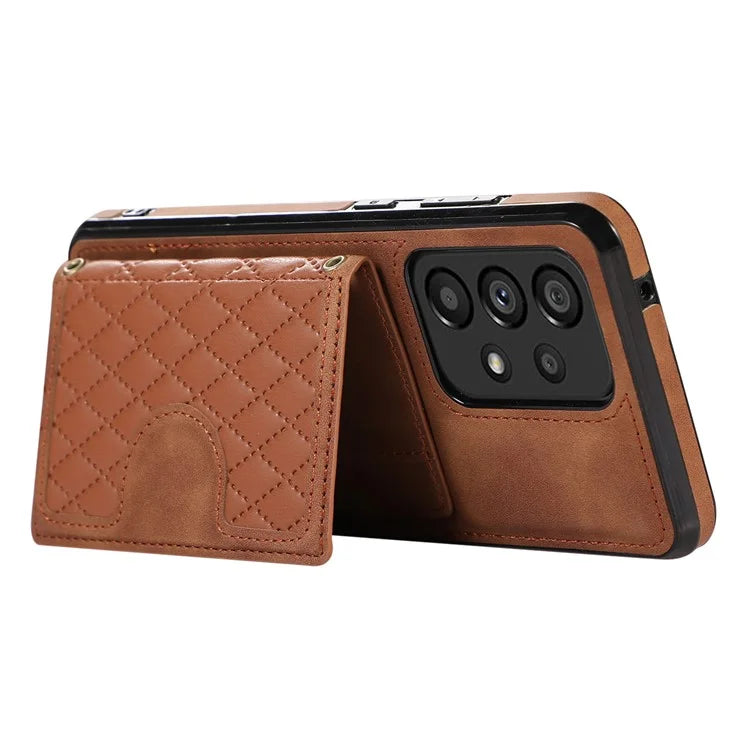 For Samsung Galaxy A13 4G / 5G Cell Phone Case Card Holder TPU+PU Leather Phone Shell