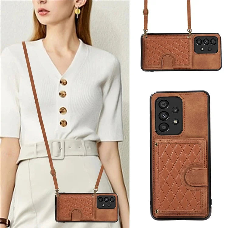 For Samsung Galaxy A13 4G / 5G Cell Phone Case Card Holder TPU+PU Leather Phone Shell