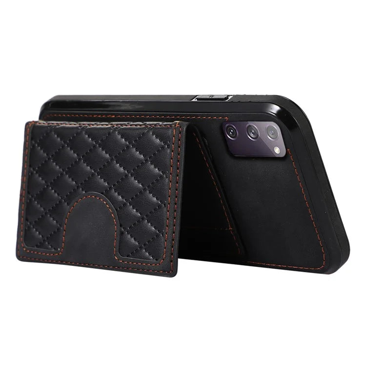 For Samsung Galaxy S20 4G / 5G Card Holder Phone Case TPU+PU Leather Kickstand Phone Cover