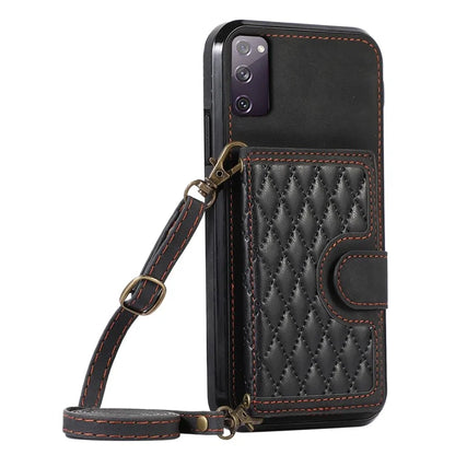 For Samsung Galaxy S20 4G / 5G Card Holder Phone Case TPU+PU Leather Kickstand Phone Cover