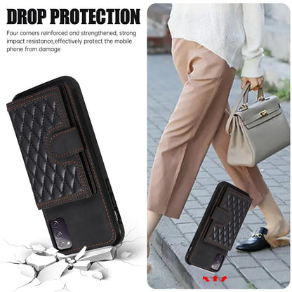 For Samsung Galaxy S20 4G / 5G Card Holder Phone Case TPU+PU Leather Kickstand Phone Cover