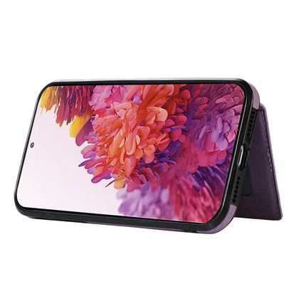 For Samsung Galaxy S20 4G / 5G Card Holder Phone Case TPU+PU Leather Kickstand Phone Cover