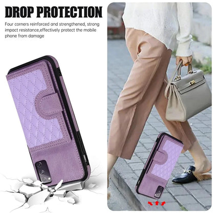 For Samsung Galaxy S20 4G / 5G Card Holder Phone Case TPU+PU Leather Kickstand Phone Cover