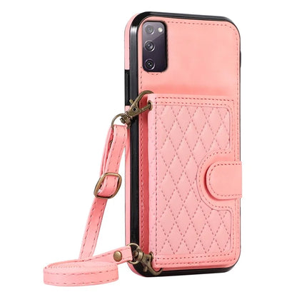 For Samsung Galaxy S20 4G / 5G Card Holder Phone Case TPU+PU Leather Kickstand Phone Cover