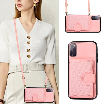 For Samsung Galaxy S20 4G / 5G Card Holder Phone Case TPU+PU Leather Kickstand Phone Cover