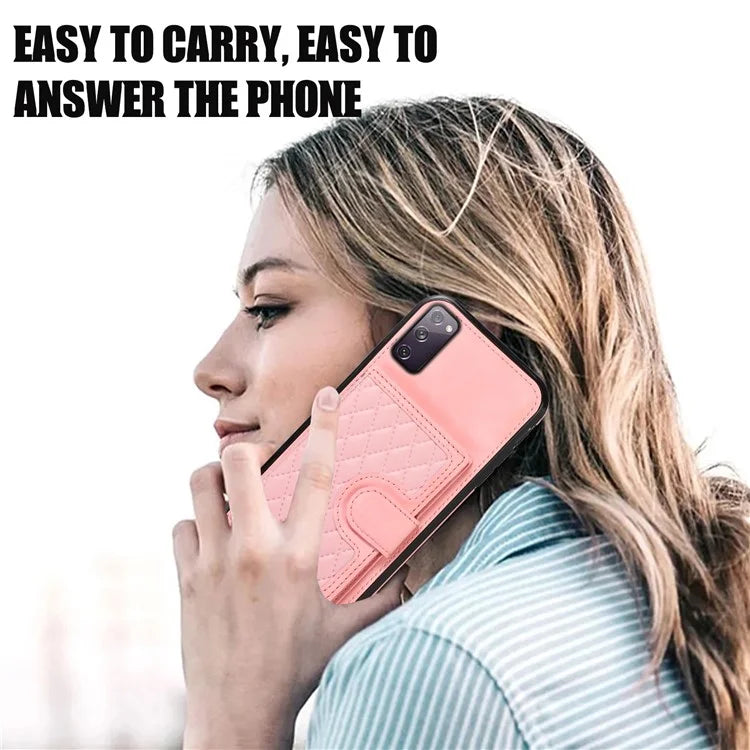 For Samsung Galaxy S20 4G / 5G Card Holder Phone Case TPU+PU Leather Kickstand Phone Cover