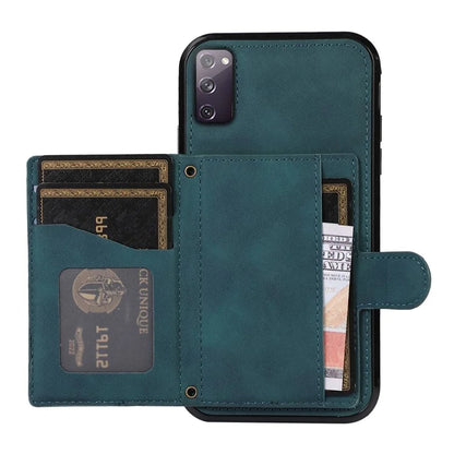 For Samsung Galaxy S20 4G / 5G Card Holder Phone Case TPU+PU Leather Kickstand Phone Cover