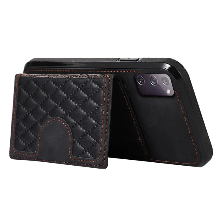 For Samsung Galaxy S20 FE 2022 / S20 FE / S20 FE 5G / S20 Lite Case Card Holder TPU+PU Leather Phone Shell