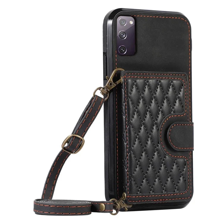 For Samsung Galaxy S20 FE 2022 / S20 FE / S20 FE 5G / S20 Lite Case Card Holder TPU+PU Leather Phone Shell