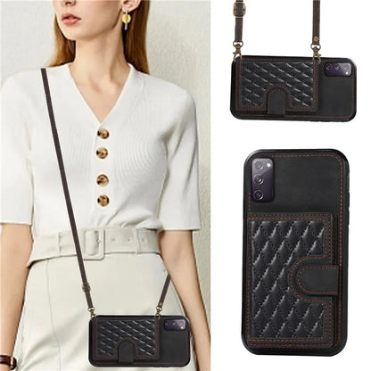 For Samsung Galaxy S20 FE 2022 / S20 FE / S20 FE 5G / S20 Lite Case Card Holder TPU+PU Leather Phone Shell