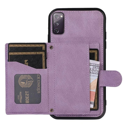 For Samsung Galaxy S20 FE 2022 / S20 FE / S20 FE 5G / S20 Lite Case Card Holder TPU+PU Leather Phone Shell
