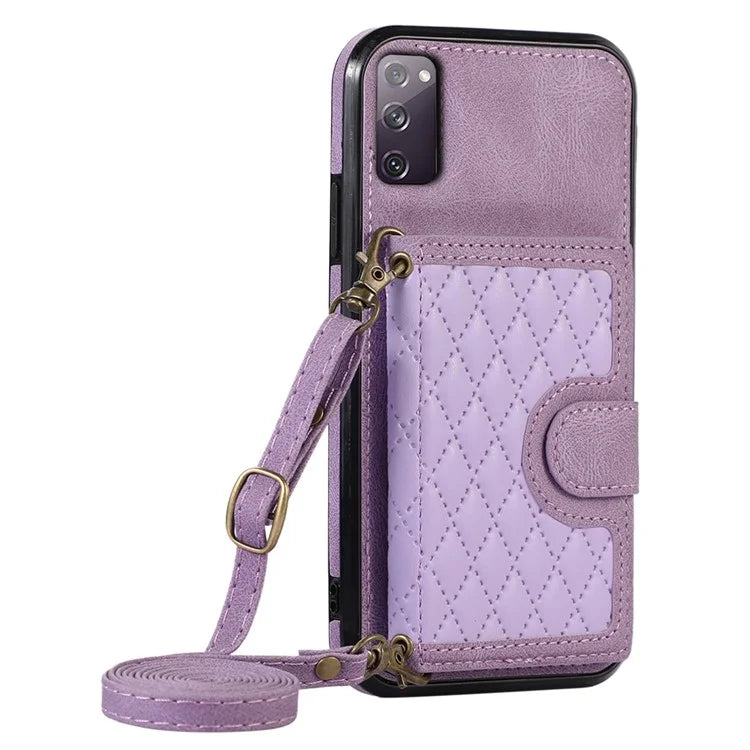 For Samsung Galaxy S20 FE 2022 / S20 FE / S20 FE 5G / S20 Lite Case Card Holder TPU+PU Leather Phone Shell