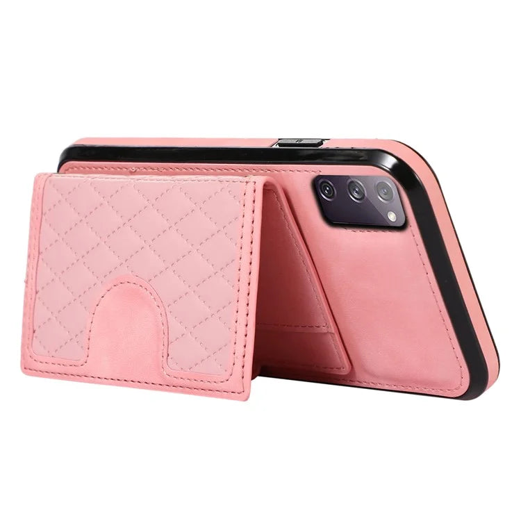 For Samsung Galaxy S20 FE 2022 / S20 FE / S20 FE 5G / S20 Lite Case Card Holder TPU+PU Leather Phone Shell