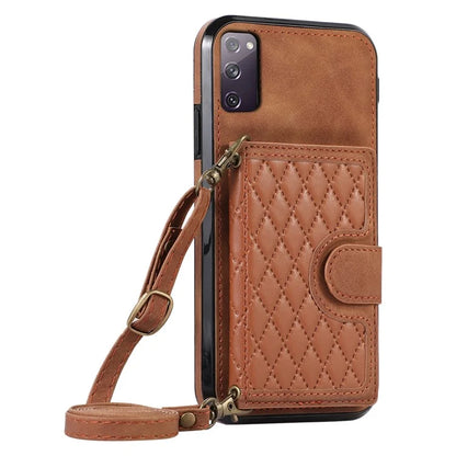 For Samsung Galaxy S20 FE 2022 / S20 FE / S20 FE 5G / S20 Lite Case Card Holder TPU+PU Leather Phone Shell