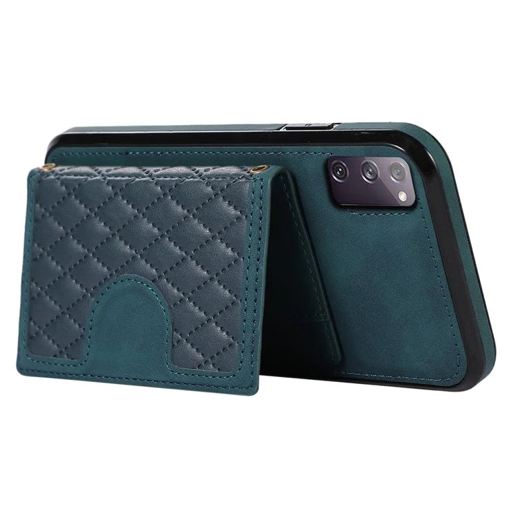 For Samsung Galaxy S20 FE 2022 / S20 FE / S20 FE 5G / S20 Lite Case Card Holder TPU+PU Leather Phone Shell
