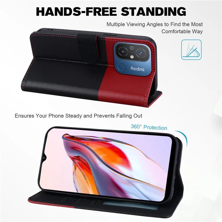 Cartoon Pet Series for Xiaomi Redmi 12C 4G Leather Case Splicing Phone Wallet Cover