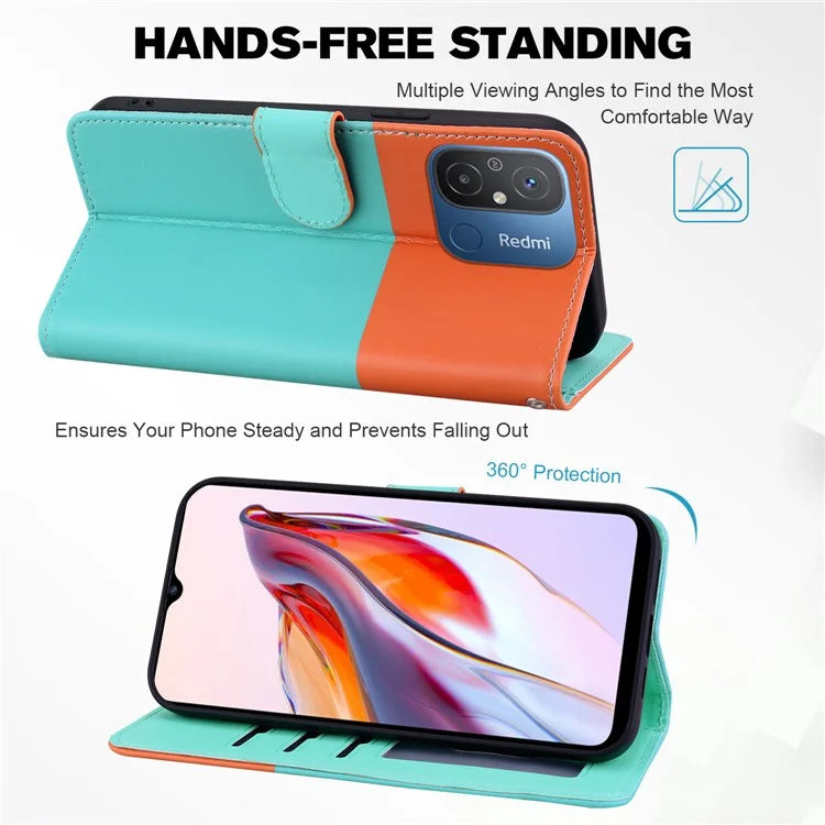 Cartoon Pet Series for Xiaomi Redmi 12C 4G Leather Case Splicing Phone Wallet Cover