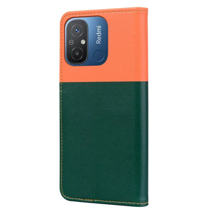 Cartoon Pet Series for Xiaomi Redmi 12C 4G Leather Case Splicing Phone Wallet Coverish Green