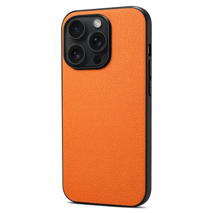 For iPhone 15 Pro Case PC+TPU+PU Leather Calf Texture Anti-drop Phone Cover