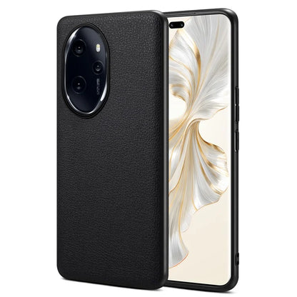 For Honor 100 Pro 5G Case Drop-proof PC+TPU+PU Leather Calf Texture Phone Back Protector