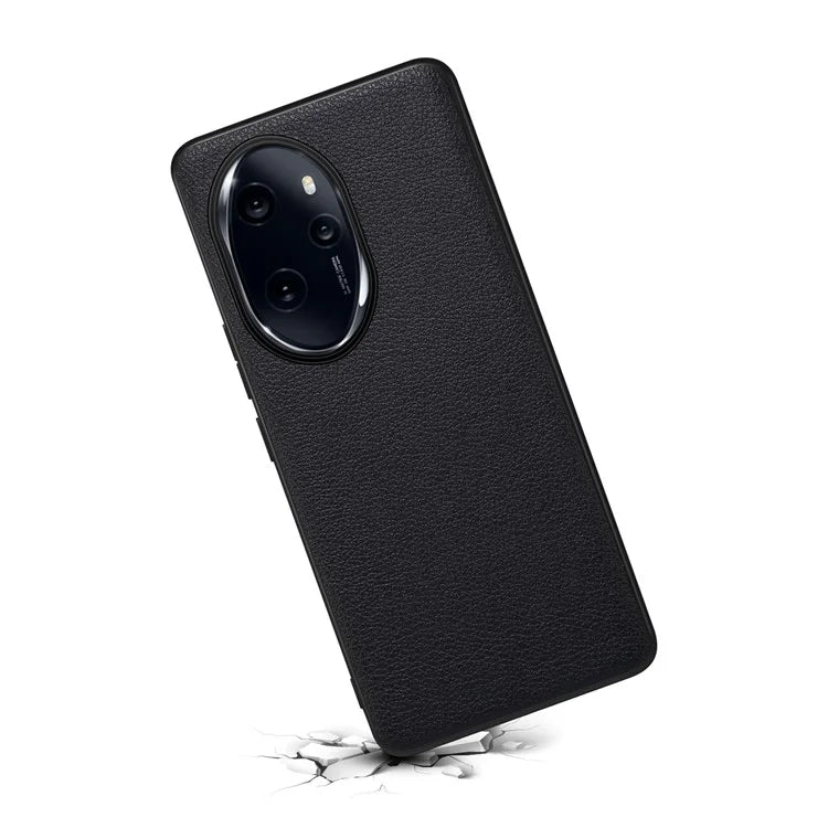 For Honor 100 Pro 5G Case Drop-proof PC+TPU+PU Leather Calf Texture Phone Back Protector
