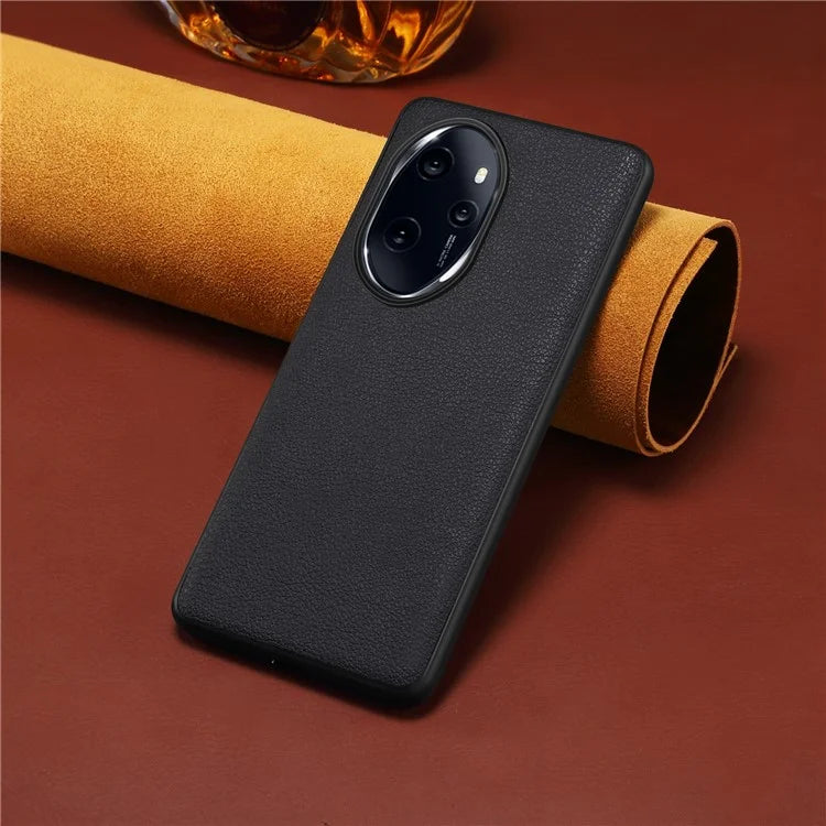 For Honor 100 Pro 5G Case Drop-proof PC+TPU+PU Leather Calf Texture Phone Back Protector