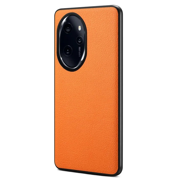 For Honor 100 Pro 5G Case Drop-proof PC+TPU+PU Leather Calf Texture Phone Back Protector