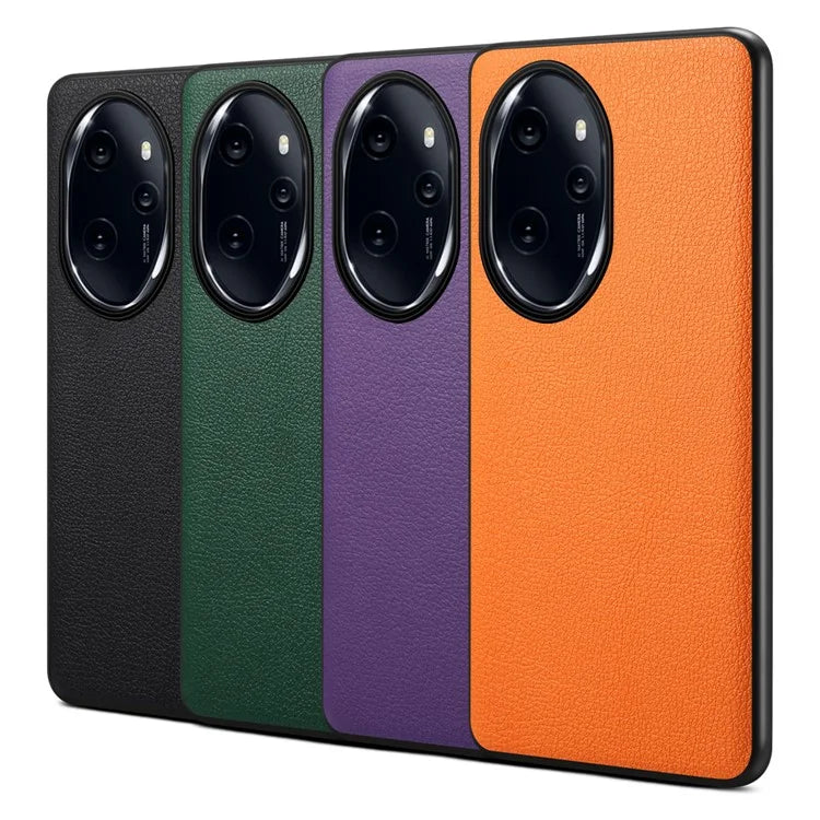 For Honor 100 Pro 5G Case Drop-proof PC+TPU+PU Leather Calf Texture Phone Back Protector