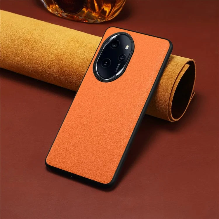 For Honor 100 Pro 5G Case Drop-proof PC+TPU+PU Leather Calf Texture Phone Back Protector