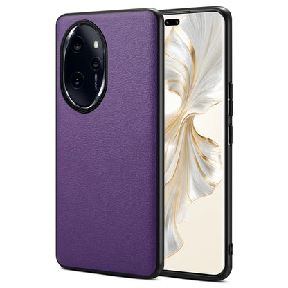 For Honor 100 Pro 5G Case Drop-proof PC+TPU+PU Leather Calf Texture Phone Back Protector