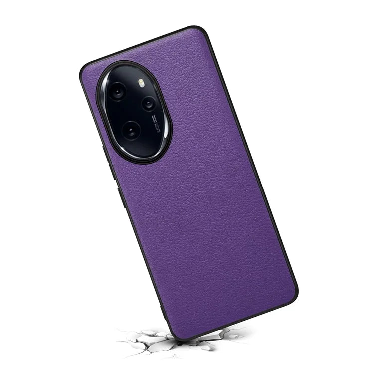 For Honor 100 Pro 5G Case Drop-proof PC+TPU+PU Leather Calf Texture Phone Back Protector