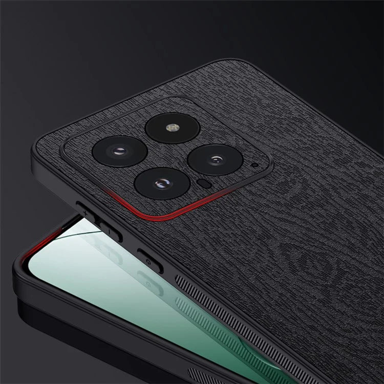 For Xiaomi 14 Cell Phone Case Scratch Resistant Wood Grain Back Cover