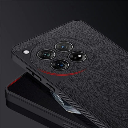 For OnePlus 12 5G Cell Phone Case Bump Proof Wood Grain Back Cover