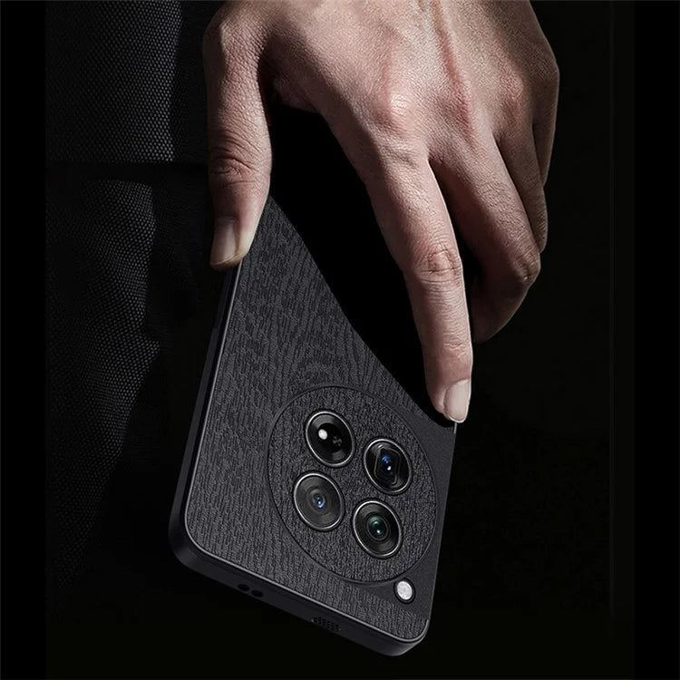 For OnePlus 12 5G Cell Phone Case Bump Proof Wood Grain Back Cover