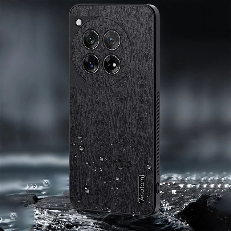 For OnePlus 12 5G Cell Phone Case Bump Proof Wood Grain Back Cover