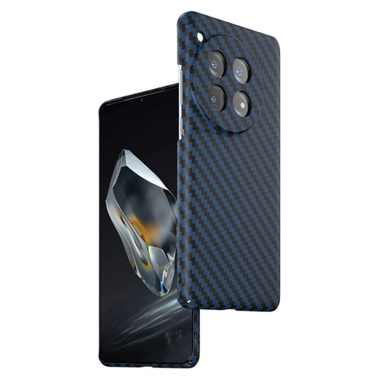 For OnePlus 12 5G Case Carbon Fiber Texture Hard PC Anti-fingerprint Phone Protective Cover