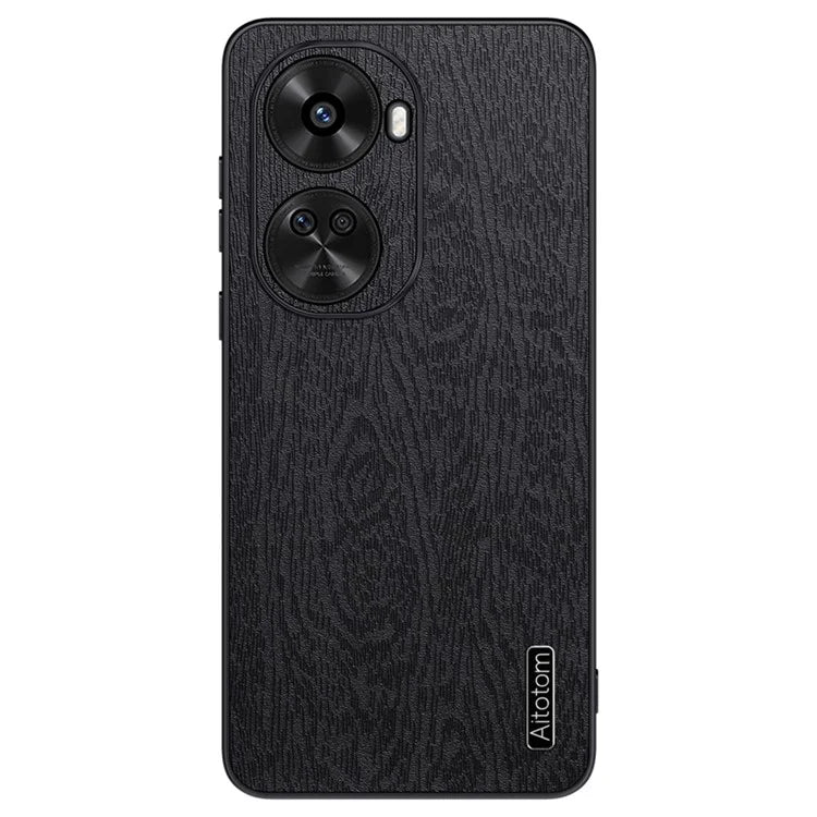 For Huawei nova 11 SE Cell Phone Case Wood Grain PC+TPU+PU Back Cover