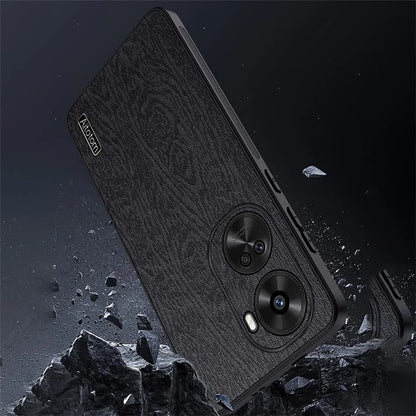 For Huawei nova 11 SE Cell Phone Case Wood Grain PC+TPU+PU Back Cover