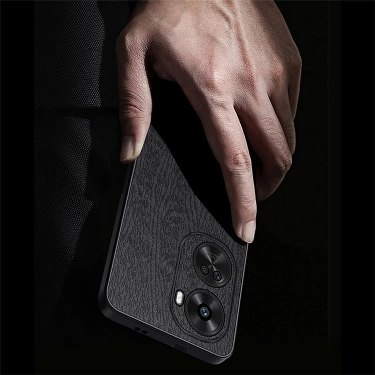 For Huawei nova 11 SE Cell Phone Case Wood Grain PC+TPU+PU Back Cover