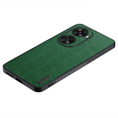 For Huawei nova 11 SE Cell Phone Case Wood Grain PC+TPU+PU Back Cover