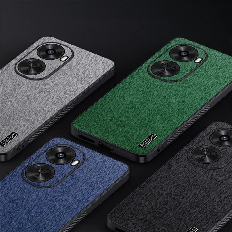 For Huawei nova 11 SE Cell Phone Case Wood Grain PC+TPU+PU Back Cover