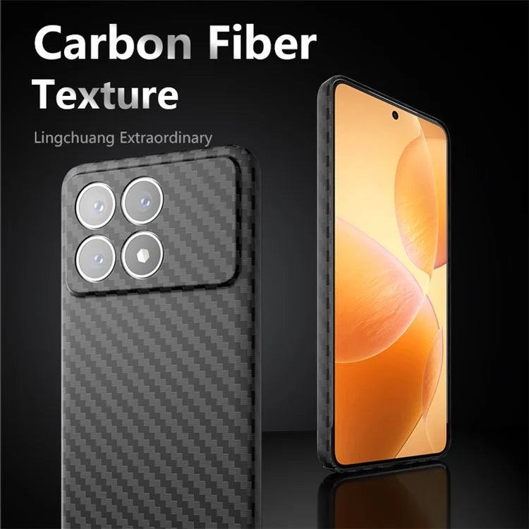 For Xiaomi Redmi K70 5G Cell Phone Case Splicing Color Carbon Fiber Texture Hard PC Cover
