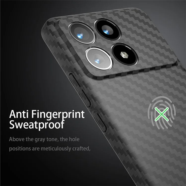 For Xiaomi Redmi K70 5G Cell Phone Case Splicing Color Carbon Fiber Texture Hard PC Cover