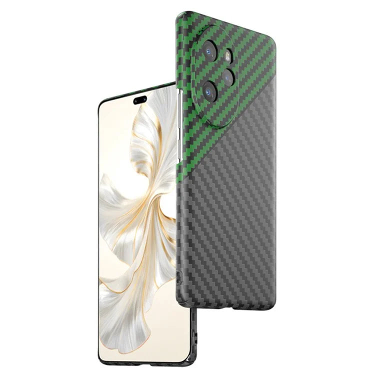 For Honor 100 Pro 5G Cell Phone Case Splicing Color Scratch-resistant Hard PC Back Shell+Green