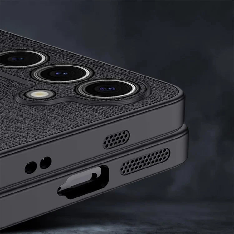 For Samsung Galaxy S24+ Case Wood Grain Shockproof Phone Cover