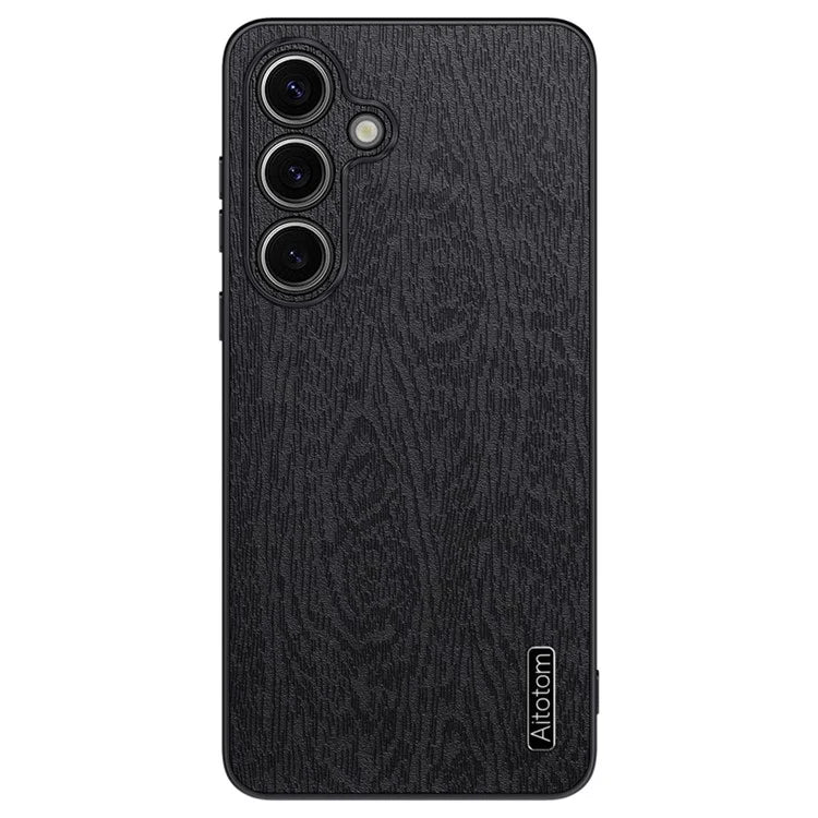 For Samsung Galaxy S24+ Case Wood Grain Shockproof Phone Cover