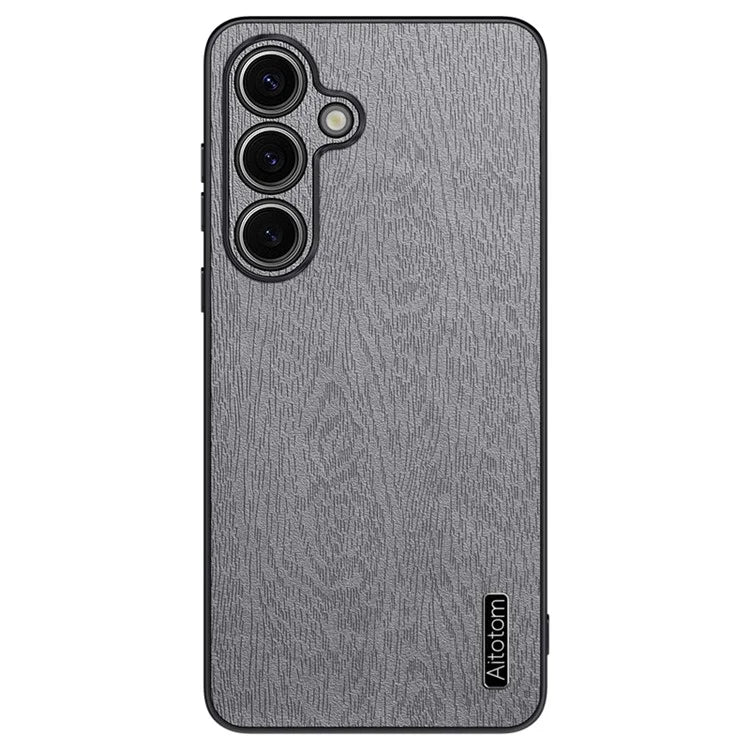 For Samsung Galaxy S24+ Case Wood Grain Shockproof Phone Cover