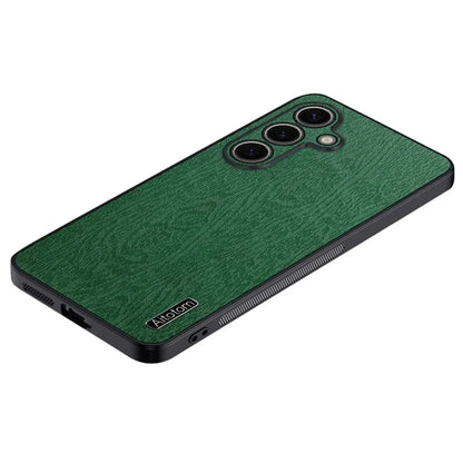 For Samsung Galaxy S24+ Case Wood Grain Shockproof Phone Cover