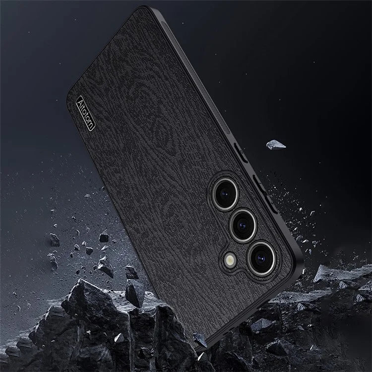 For Samsung Galaxy S24+ Case Wood Grain Shockproof Phone Cover