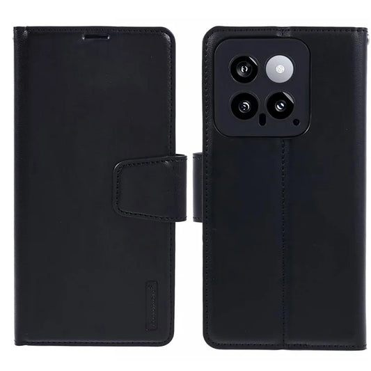 HANMAN Mill Series Phone Shell for Xiaomi 14 Case Wallet PU Leather Stand Cover